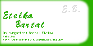 etelka bartal business card